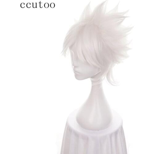 Ccutoo FGO Fate/Apocrypha Amakusa Shirou Tokisada Kotomine Short White Fluffy Layered Synthetic Hair Cosplay Wig Heat Resistance