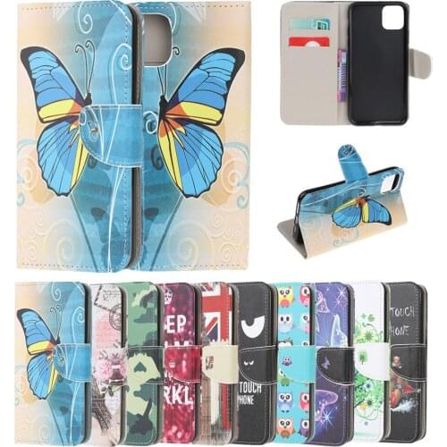 Painted Leather Case for iPhone 11 12 Pro Max 7 8 Plus SE 2020 X XS XR 12 Mini Fundas Shockproof Full Protection Card Slot Cover