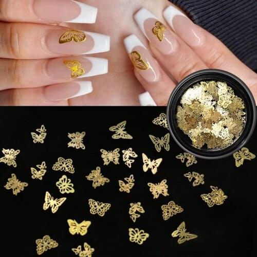 Butterfly Design Mixed Ultra-thin Hollow Metal Patch Snowflake DIY Jewelry Nail Art Decoration Metallic Nail Art Sequins Gem