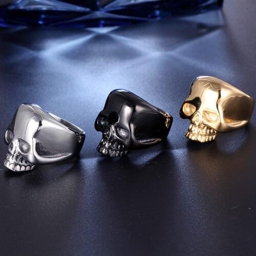 European and American stainless steel jewelry, mens ring, skull, titanium steel ring