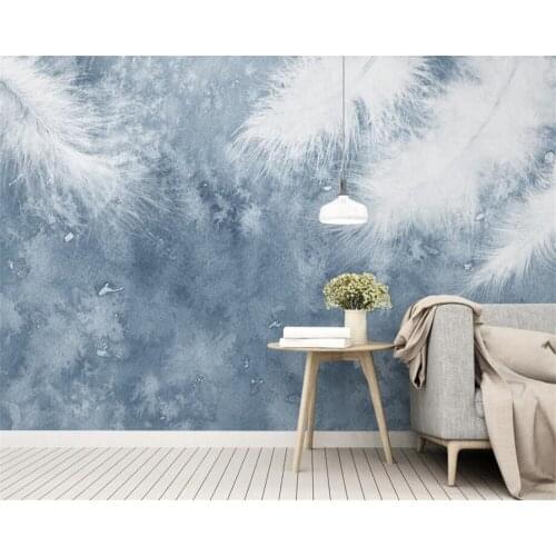 Beibehang Definition photo wallpaper 3d modern hand painted feather mural wallpaper living room bedroom sofa wallpaper painting