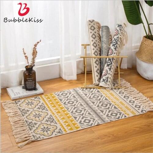 Cotton Hand Made Soft Carpets For Living Room Bedroom Under Table 60X90cm Home Carpet Floor Door Mat Decorate House Area Rug