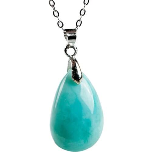 Genuine Natural larimar Stone Women Crystal Fashion Jewelry Pendant 22*14*6mm