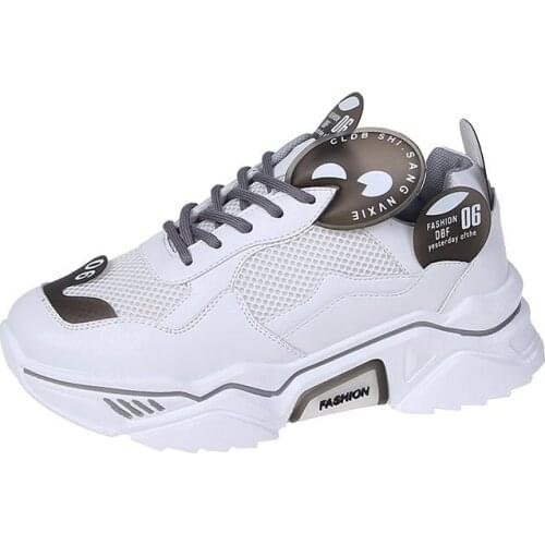 JINJIN-84-AGUTZM nowe buty na koturnie damskie trampki wiosna wysokiej jakości oddychające zwiększone buty damskie małe białe