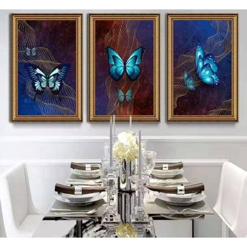 Butterfly Art Oil Painting Sofa Background Wall Painting Modern Simple Light Luxury Prints Living Room Decorative Painting