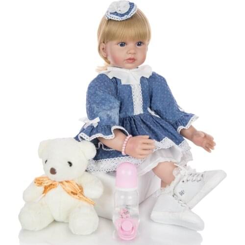 KEIUMI big bebe Reborn Baby Doll Toy Cloth Body Stuffed Realistic silicone Baby Doll Toddler girl Birthday Christmas Gifts