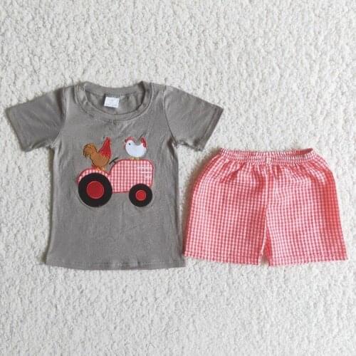 Toddler Boys Set Clothes 2021 Summer Clothes Embroidery Farm 2pcs Suit Outfit Children Clothing Suit For Boys Clothing Sets