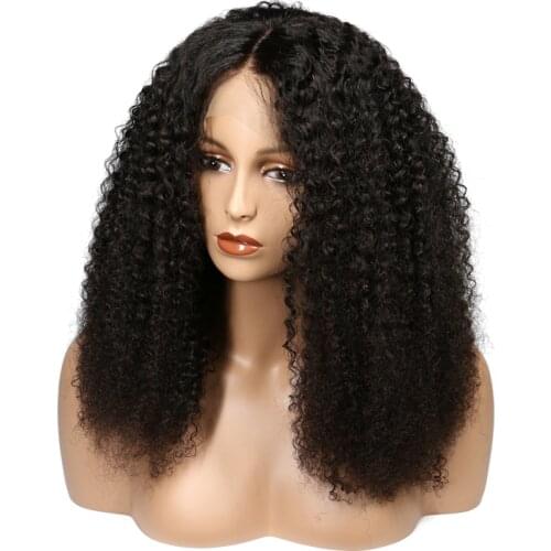 Lace Front Human Hair Wigs For Women Natural Black 180 Density Brazilian Remy Hair 13*4 Kinky Curly Lace Wigs With Baby Hair KL