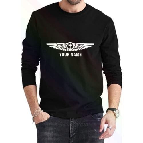 Pilots Aero Wings Logo Classic Black T-Shirt 2021 Newest Summer Mens Long Sleeve Popular Tees Shirt Tops Novel Unisex