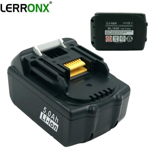 LERRONX 5.0Ah 18V BL1850 Lithium Replacement battery for Makita Rechargeable battery BL1815 BL1830 BL1840 LXT400 BDF454Z DF454DZ