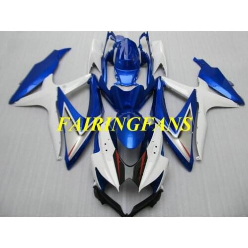 Injection mold Fairing kit for GSXR600 750 K8 08 09 GSXR 600 GSXR750 2008 2009 White blue Fairings bodywork+gifts SA53