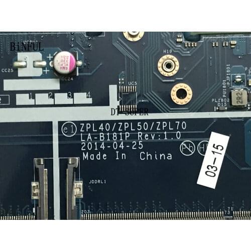 ZPL40/ZPL50/ZPL70 LA-B181P PLACA Motherboard for HP PROBOOK 450 G2 440 G2 470 G2 MAINBOARD CPU CELERON I3-4030U +GPU