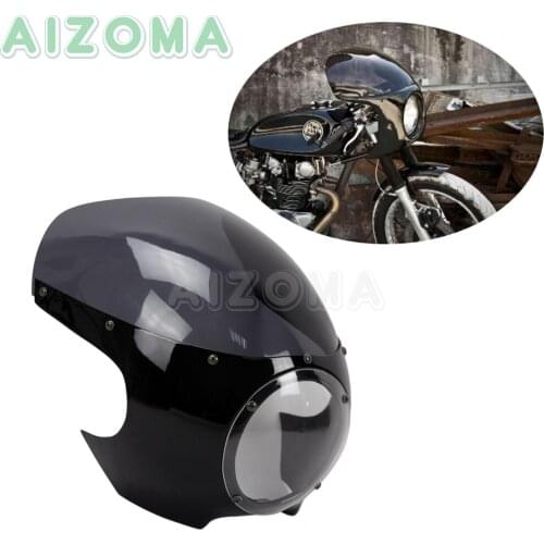 Motorcycles 5.75" Retro Headlight Fairing Cowl For Harley Cafe Racer Yamaha Honda Kawasaki Custom 5-3/4" Head Light Windshield