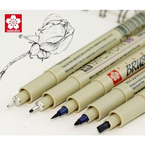 Sakura Pigma Micron Porous-Point Pens Waterproof Brush Pen Set Needle Drawing Pen Comic Hand-painted Water-based Hook Line Pen