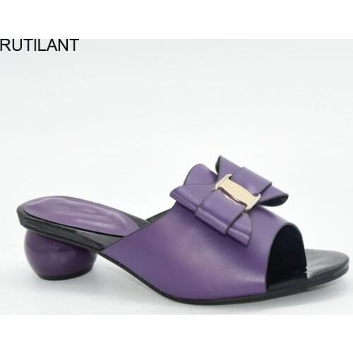 Latest Design African Style Womens Shoes Slippers with Metal Ladies Designer Shoes Women Luxury 2020 Italian Women Party Pumps