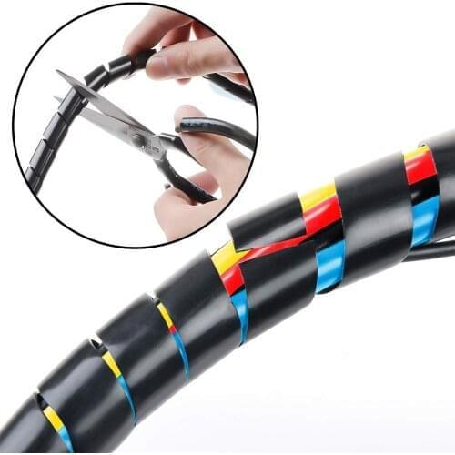 6mm(Wrapping Range:4mm-50mm) Spiral Cable Wrap 1/4" Spiral Wire Wrap Cord for Computer Electrical Wire Organizer Sleeve Hose