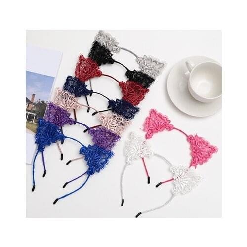 Fashion Variety Women Hair headbands Lace Cat Ears Headband Wedding Photography Portrait Style Hair Hoop hair accessoriesr