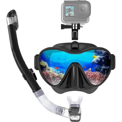 Diving Goggles Scuba Diving Snorkelling Set for Adults Easy Breathing Anti-Fog Snorkel Goggles Mask with Dry Snorkel