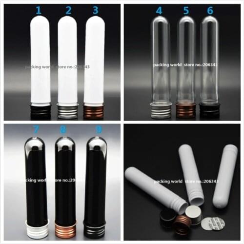 20ML transparent/white/black plastic PET tube with aluminum lid for mask cream or serum testing or sample tube plastic bottle