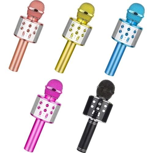 WS858 Portable Bluetooth Karaoke Microphone Wireless Professional Speaker Home KTV Handheld Microphone