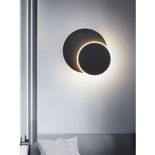 Postmodern style wrought iron wall lamp round home creative minimalist living room bedroom aisle bedside lamp