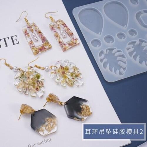Transparent Silicone Mold Geometric Leaves Charms pendant For DIY Fashion Drop earrings jewelry pendant silicone mold