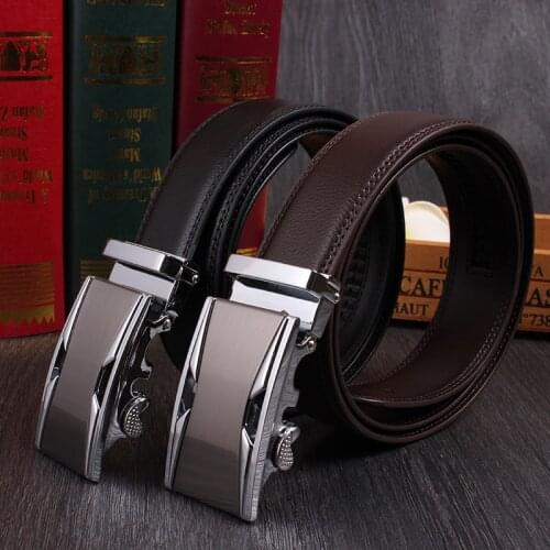 Black Coffee Belts with Automatic Buckle From [WRRING STATES] Luxury Brand Genuine Leather Belt Belts for Men Top Quality Belt