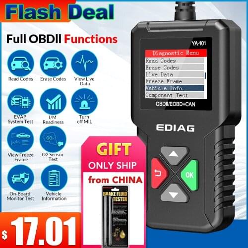 KINGBOLEN YA101 OBDII EOBD Auto Code Reader Automotive OBD2 Scanner full OBDII function PK CR3001 AD310 Car Diagnostic Tool