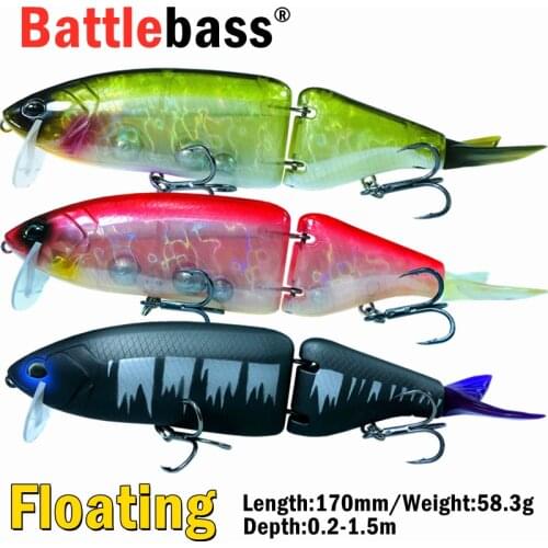 BATTLEBASS Jointed Bait 170mm 58.3g Shad Glider Swimbait Fishing Lures Hard Body Floating Jointed Bass Pike Fishing Bait Tackle