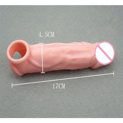 Silicone Penis Enlargement Condoms Penis Extension Sleeve Adults Intimate sex toy for Man Reusable Condom Cock Rings Dildo Cover