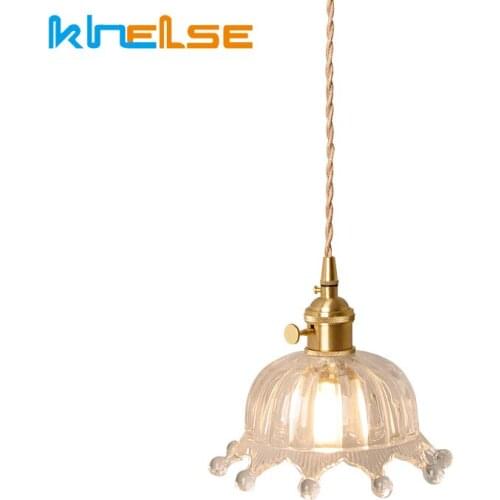Nordic Minimalism E27 Brass Glass Crown Chandelier Restaurant Bar Balcony Cafe Ceiling Light Indoor Dining Table Lighting