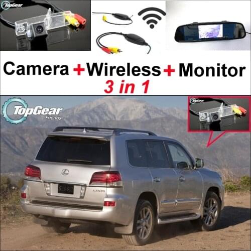 Special Rear View Camera + Wireless Receiver + Mirror Monitor 3 in1 Easy DIY Backup Parking System For Lexus RX300 LX570