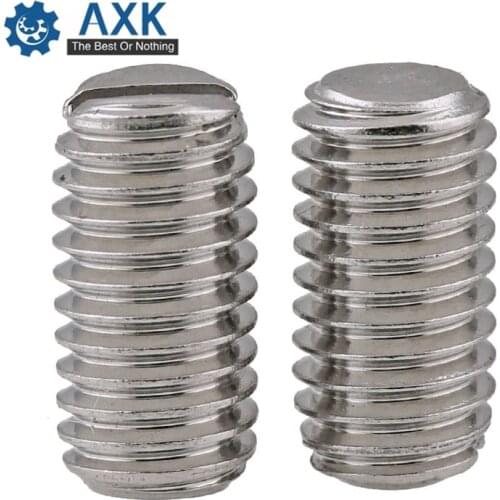 Set Screw Stainless Steel 100pcs/lot M4 M5 M6 Machine Stainlness High Quality Service Electrical Slotted Din551 With Flat Point