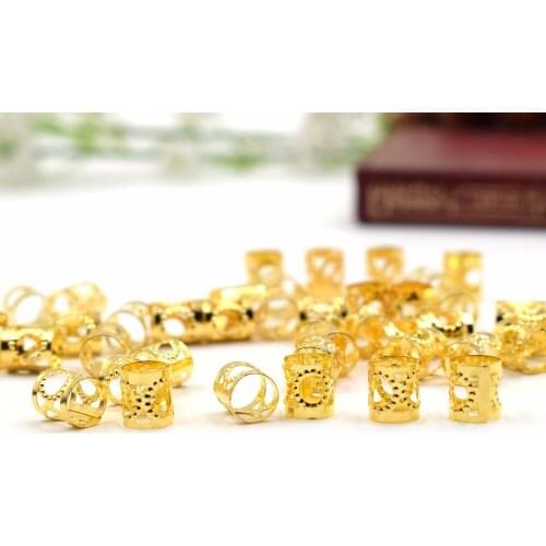 100Pcs 8/9mm hair braid dread dreadlock beads adjustable cuff clip 11mm hole clip+5pcs free hair styling diy