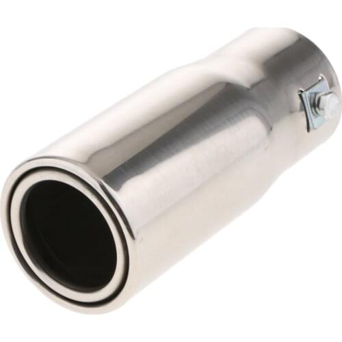 1PC 30-50mm Inlet Stainless Steel Exhaust Pipe Trim Car Tip Tail Muffler Tail Throat Silver For Universal Auto Styling