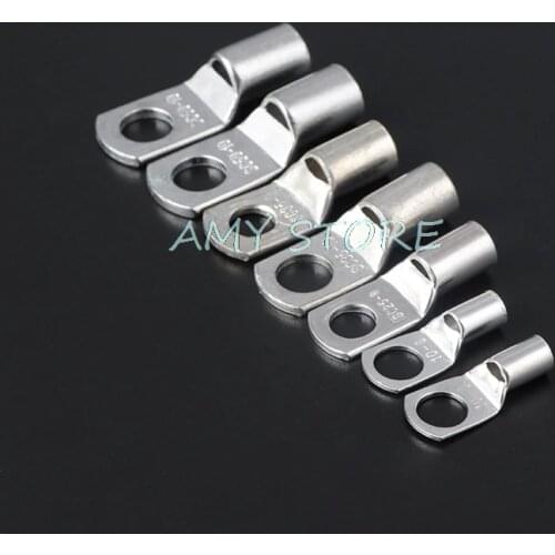 10Pcs SC35-8 8mm Bolt Hole Tinned Plated Eyelets Copper Cable lugs Ring Battery Terminals 35mm2 AWG2 Wire Connector