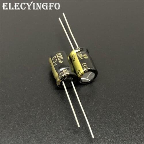 100pcs 820uF 6.3V820uf FJ Series 8x11.5mm Low ESR 6.3V820uF Motherboard Capacitor