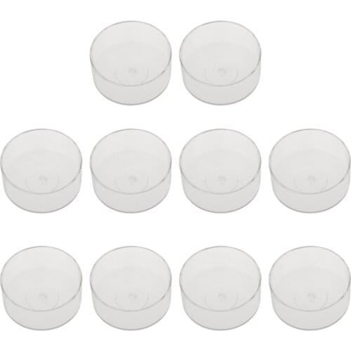 10x Circle Shape Wax Containers Candle Tealight Cups Plastic