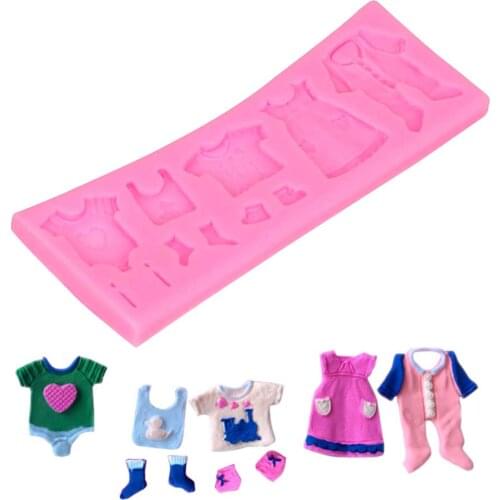 3D Baby Clothes Shape Silicone Mold Sugarcraft Chocolate Baking Tool Fondant Cake Mould Bakeware DIY Cake Decorating Tool