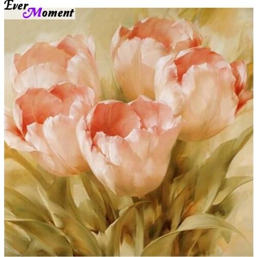 Tulip flower Needlework DIY diamond painting mosaic Home decoration Cross Stitch square full diamond embroidery floral ASF213