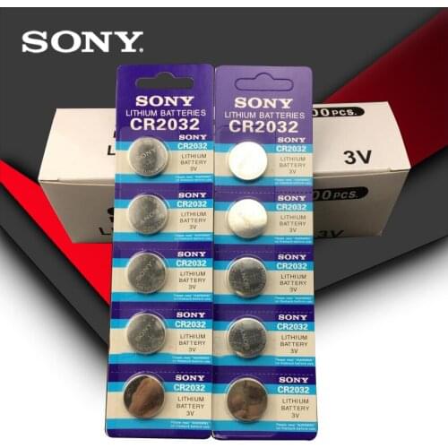 200pcs/lot SONY Original cr2032 Button Cell Batteries 3V Coin Lithium Battery For Watch Remote Control Calculator cr2032