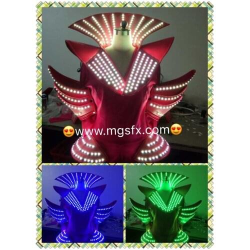 Free shipping Sexy Ladies led dress / RGB womens led dance costume/ Light UP nightclub LED suit