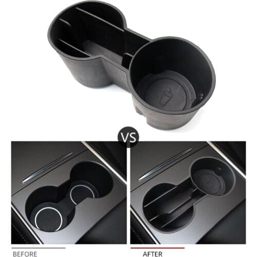 Center Console Dual Hole Cup Holder Organizer Automotive Interior Accessory Good Stability Fit for tesla Model 3/Y 2021