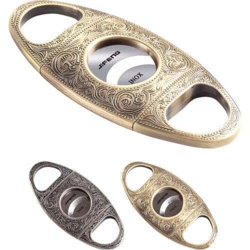 Retro Hot Sale Cigar Scissors Metal Cigar Opener Stainless Steel Double Blade Black Portable Cigar Cutter