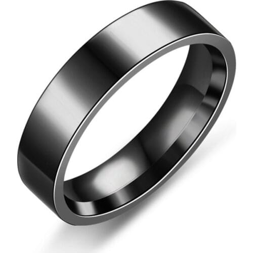 Vintage Width 6mm Black Stainless Steel Rings For Men Women Fashion Jewelry Wedding Rings Cocktail Rings Jewelry