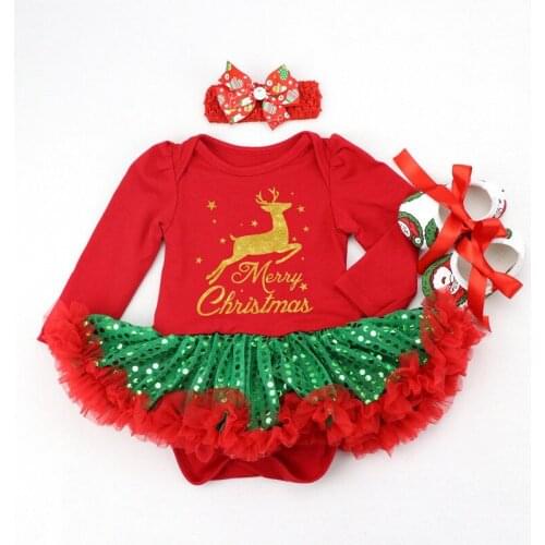 Newborn Baby Girls Christmas Clothes Set Fashion New Year 0-18 Months Girl Infant Christmass Clothing Suit Girl Baby Outfits