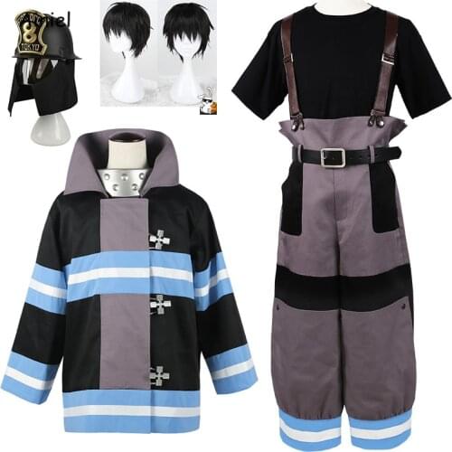 Shinra Kusakabe Costume Coat Pants Jackets Fire Force Cosplay Enen no Shouboutai Fire Brigade Asa Boiru Uniform Men Boys