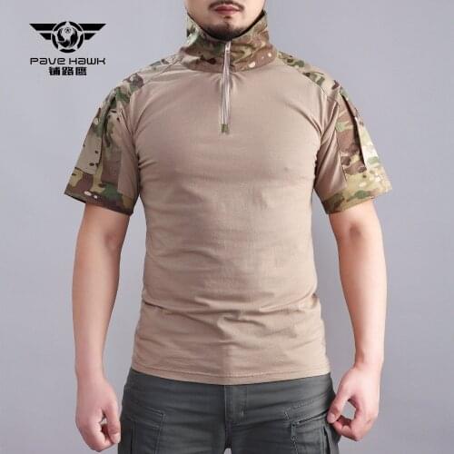 2019 Summer Outdoor Mens T-shirt Hunting Shirt Military Tactical T-shirts Short Sleeve Tee Shirts For Fishing Sports Clothing