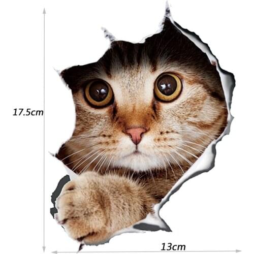 Fashion Car Stickers 3D Stereo Anime Funny Creative Personality Kitten Dog Simulation Stickers Car Styling Accessories