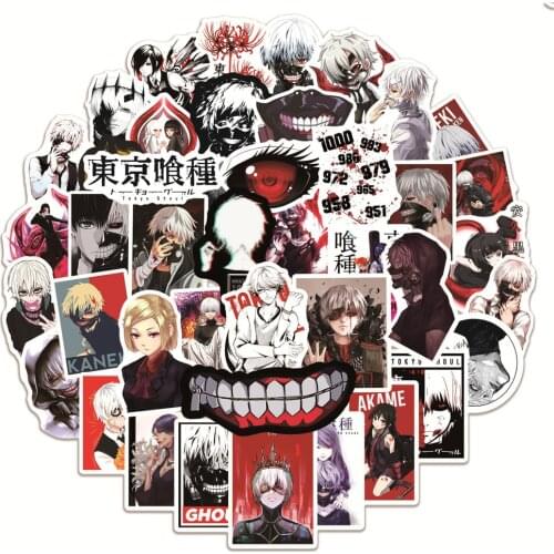 10/50Pcs/Lot Japan Anime Tokyo Ghoul For Luggage Laptop Skateboard Car Bicycle Backpack Decal Pegatinas Toy Stickers